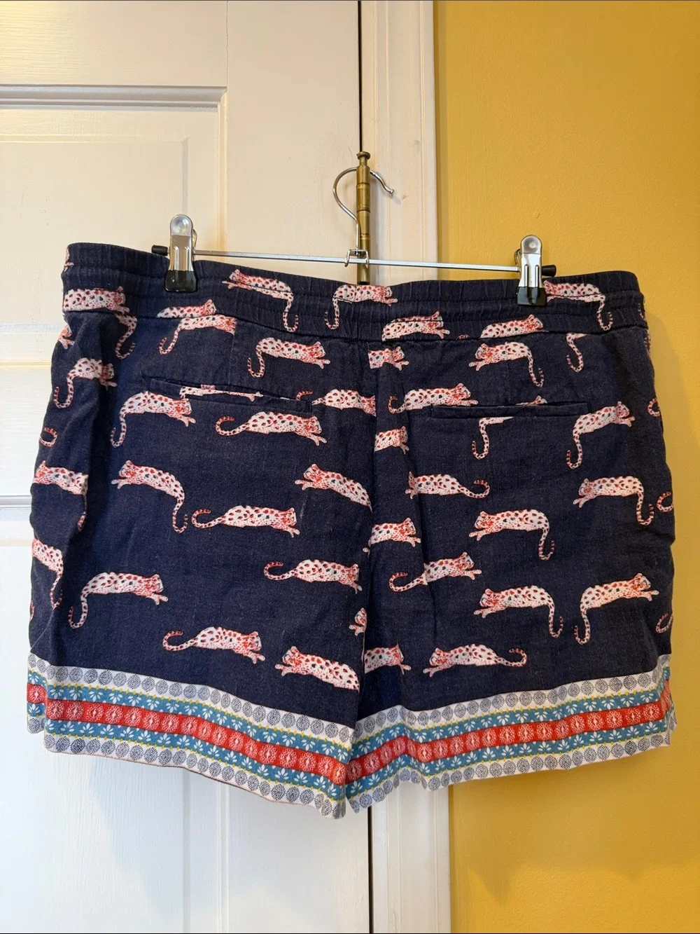 Loft Navy Leopard Print Drawstring Women’s Shorts, medium